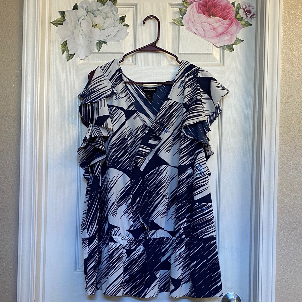 Lane Bryant Black and White Blouse